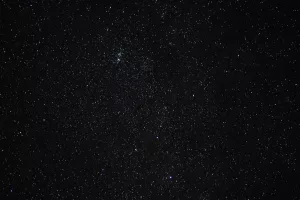 The night sky is filled with stars